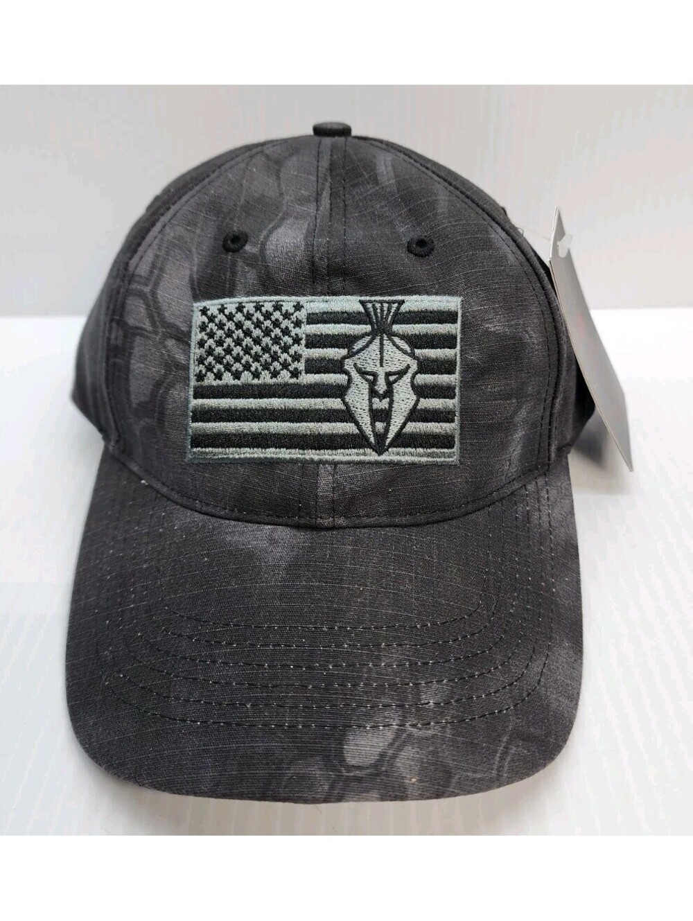 NEW Kryptek Baseball Cap Black Gray Typhon Camo Spartan American Flag Hat